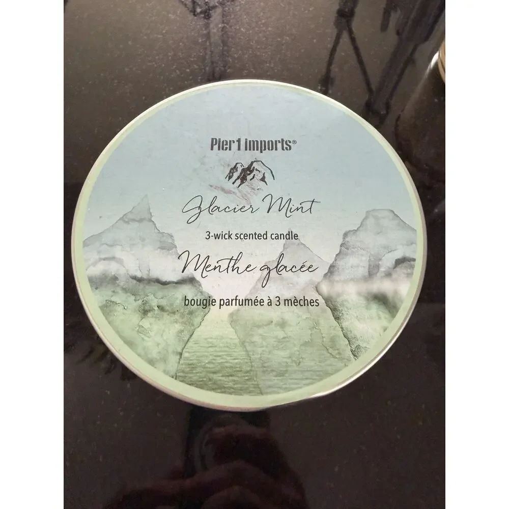 New Pier One Imports Glacier Mint Three Wick 14.5 oz Jar Candle - Rare ￼